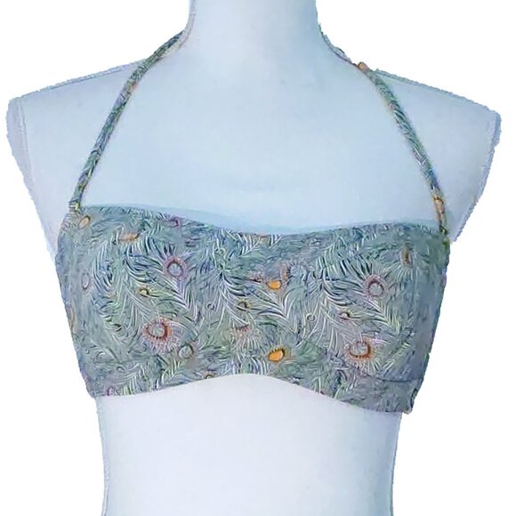 Liberty of London x J. Crew Peacock Feather Print Two Piece Bikini - Picture 3 of 13